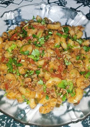 A picture of Vegetable Chicken Mince Macaroni.