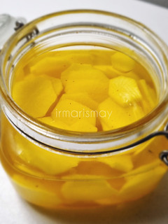 Foto resep 377. Danmuji | Yellow Pickled Radish | Acar Lobak Kuning