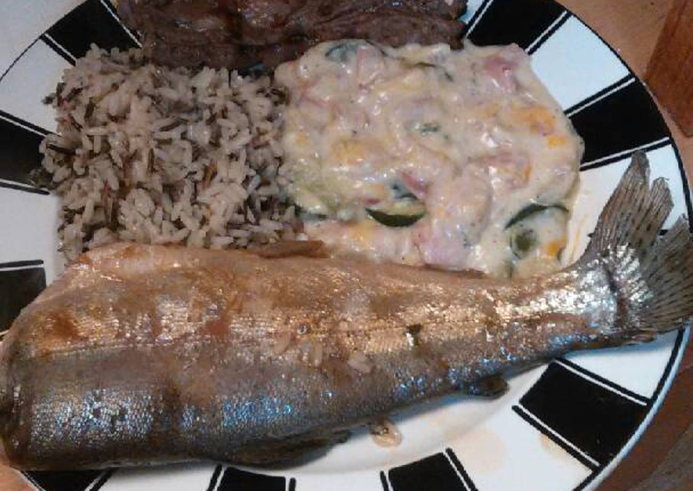 Brad's whiskey teryaki poached trout