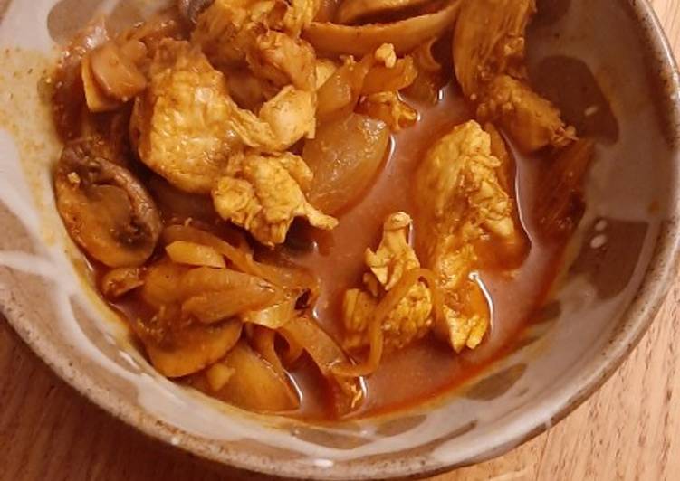 Pollo al curry bajo en calorías