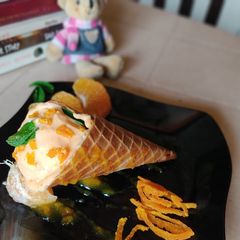 Orange ice cream A picture of Orange ice cream.