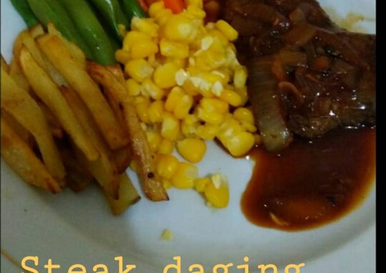 Resep Steak daging sapi lada hitam, Bisa Manjain Lidah