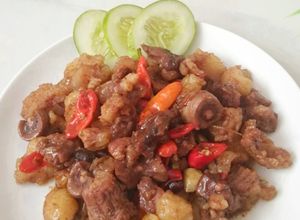 Foto resep Oseng jando dan jeroan sapi