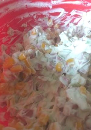 Una foto de Ensalada de Coditos con crema y Jamón