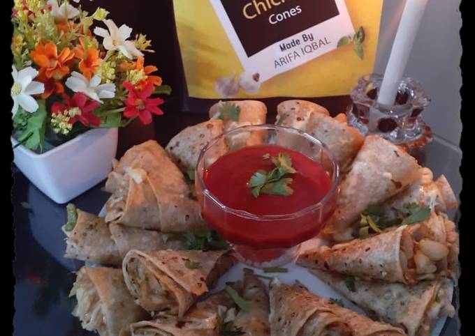 Blooming Quesadilla Chicken cones