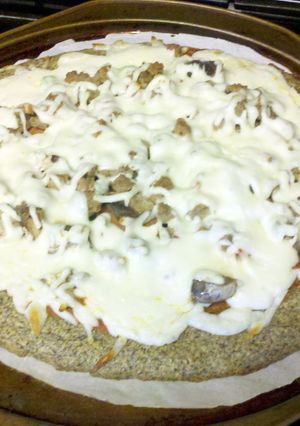 A picture of Flax Meal Pizza Crust.