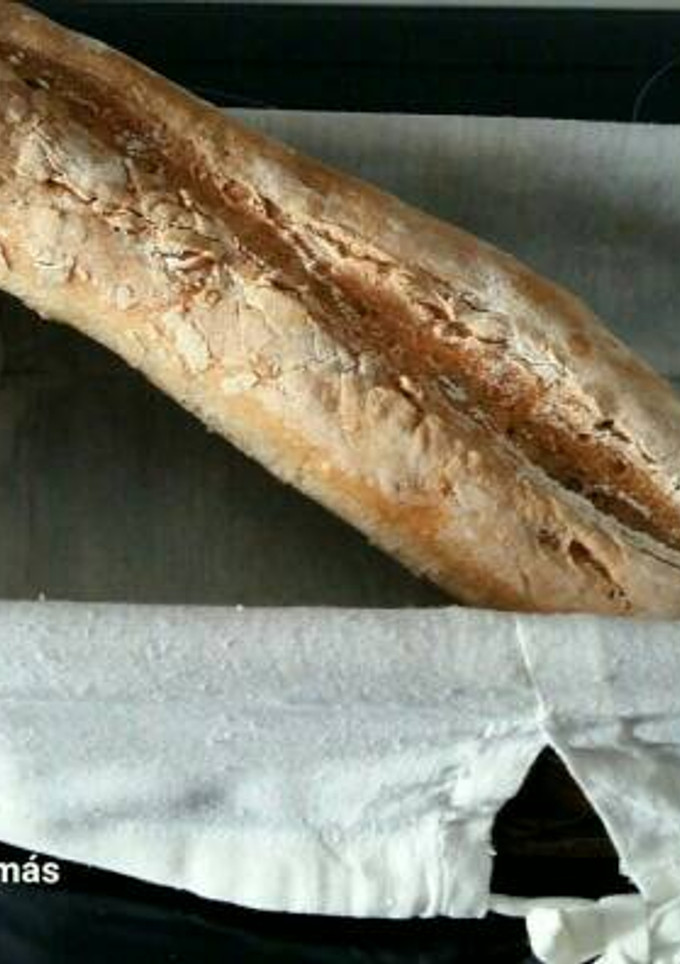 Una foto de Barra de pan con prefermento de tipo poolish