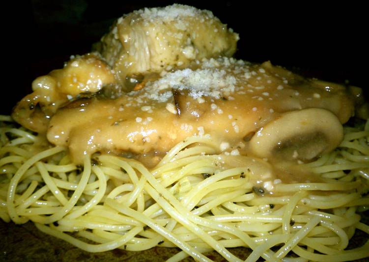Chicken Marsala over Pasta