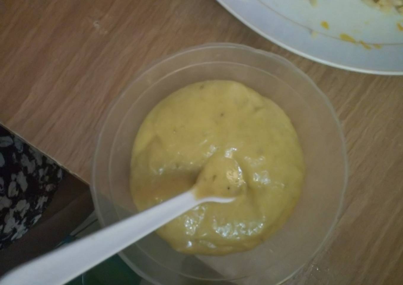 Boiled plantain puree