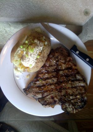 A picture of grilled steak.