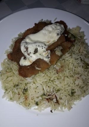 Una foto de Arroz al brócoli