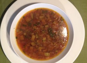 Una foto de Sopa de puerro y calabaza