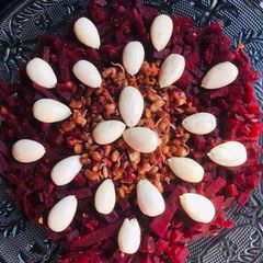 A picture of Beet almonds salad.