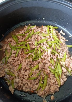 รูปของ หมูสับผัดถั่วฝักยาว