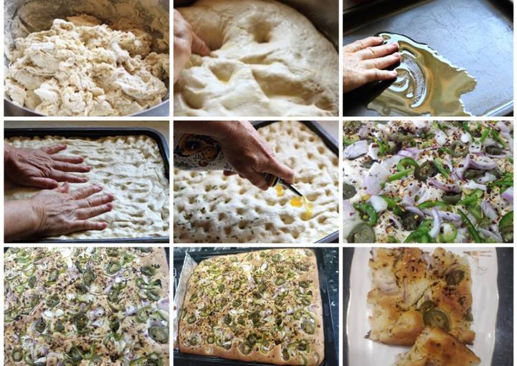 Recipe of Favorite Delicious veg Focaccia no knead bread