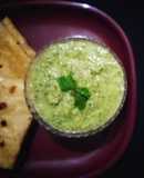 Pudina/mint coconut chutney.
