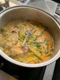 แกงคั่วผักบุ้งปลาเทโพ