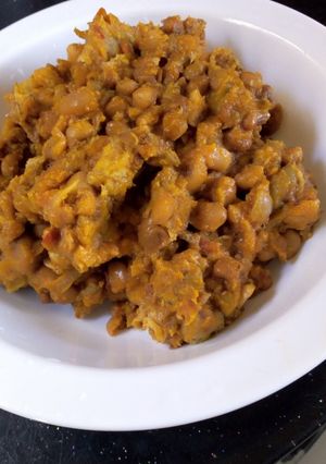 A picture of Beans and plantain.