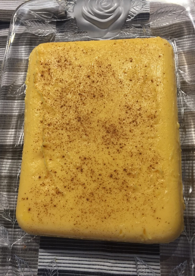 Una foto de Flan de queso