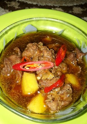 Foto resep Semur daging lada hitam, bumbu cemplung