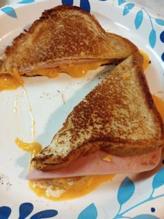 A picture of Grilled Ham and Cheese on White Bread.