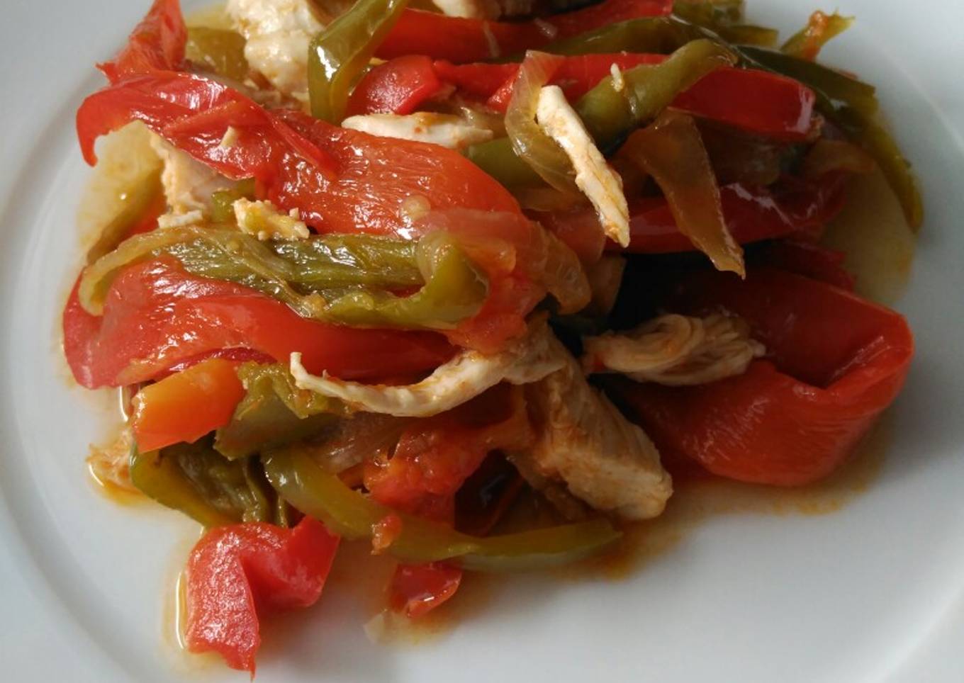 Pechuga con piperrada