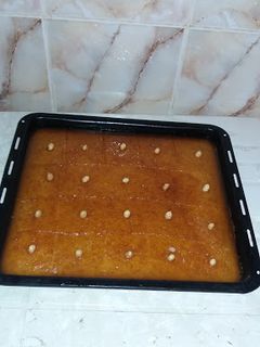 صورة لوصفة بسبوسة بالكراميل