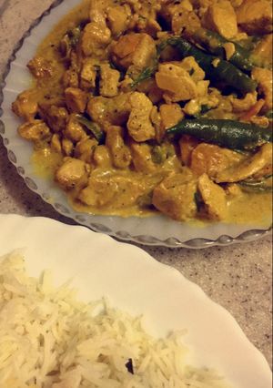 صورة لوصفة دجاج بالكريمة على طريقتي🍲🍚😋