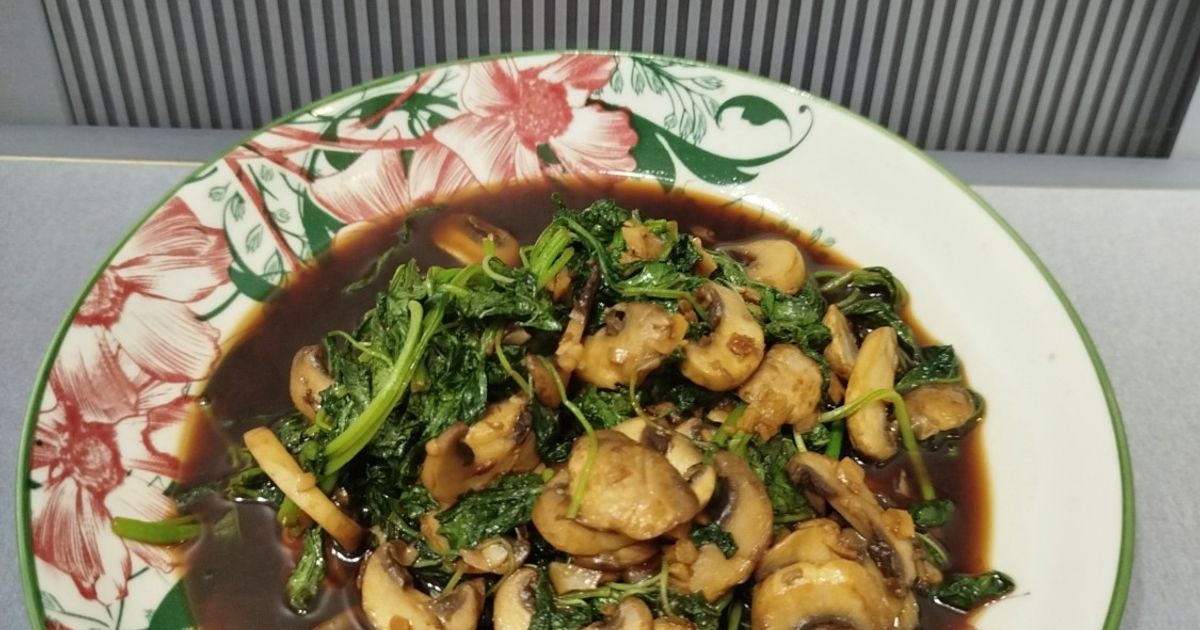 Tumis Bayam Jamur Oriental