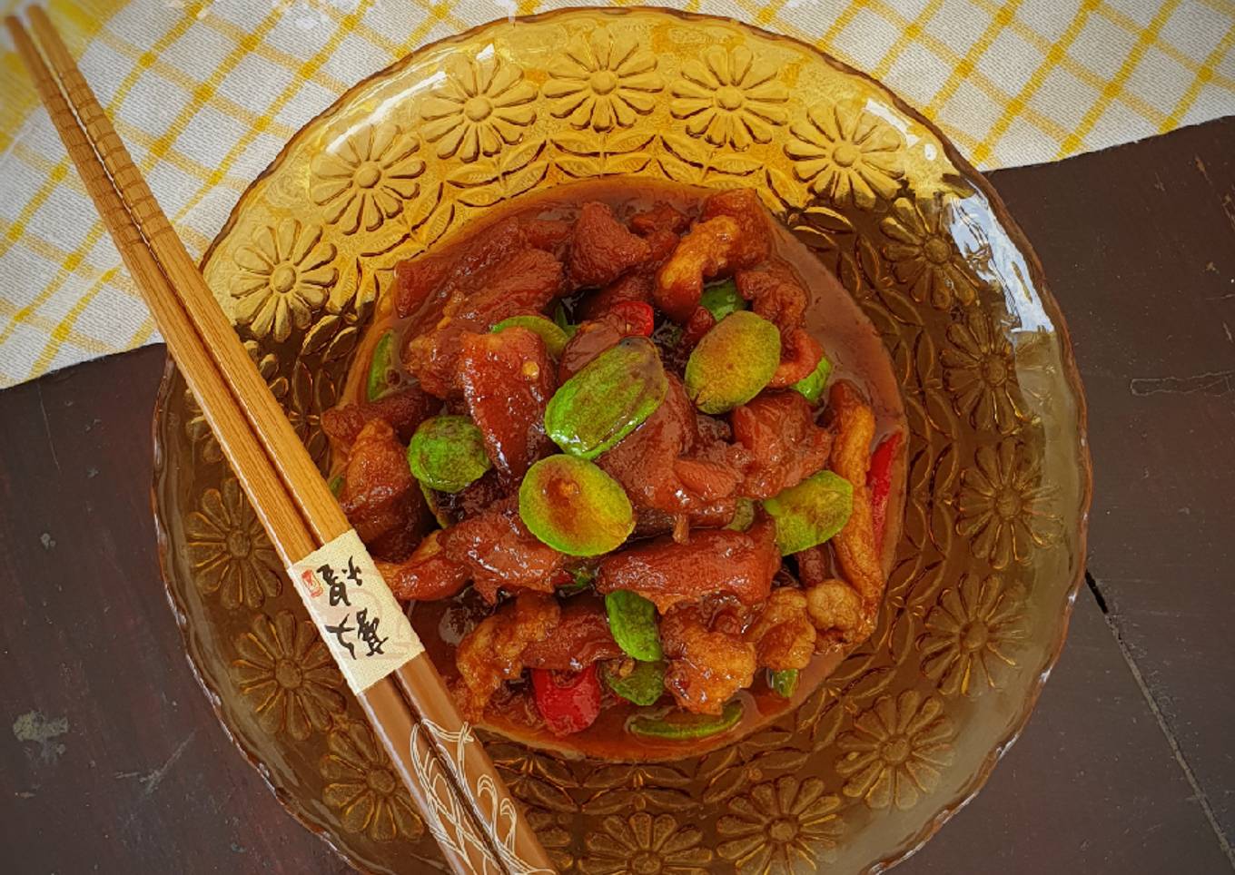 Oseng Babi Pete Saus Tiram