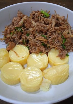 รูปของ เต้าหู้ไข่,เห็ดเข็มทอง,หมูสับ - คีโต