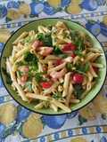 Cold Pasta Salad with Shrimp, Tomatoes, and Arugula