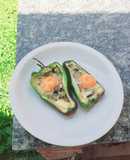 Pimientos con huevo a la parrilla