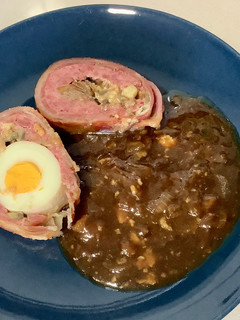 Una foto de Rulos de Carne sorpresa con salsa de Pedro Ximénez