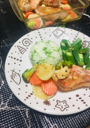 Una foto de Pescado al Horno con Vegetales!