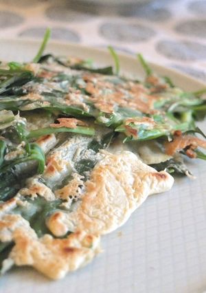 A picture of Wild garlic pancake 🍃.