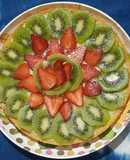 Tarta con crema pastelera y frutas