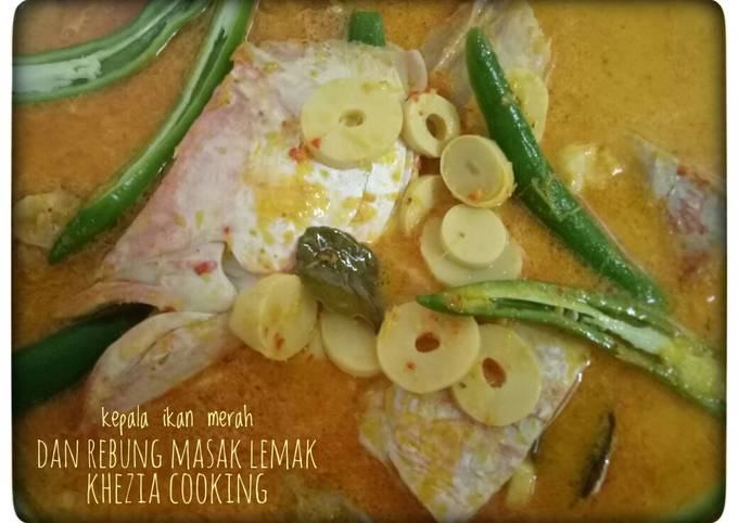 Cara Membuat 68 kepala ikan merah dan rebung masak lemak Praktis