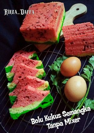 Foto resep Bolu Kukus Semangka Tanpa Mixer