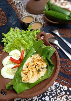 Foto resep Nasi Bakar Teflon Ayam Suwir Kemangi