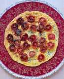 Frittata de tomates cherry, queso y orégano