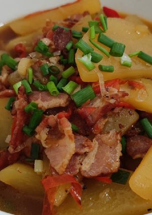 A picture of Potato bacon.