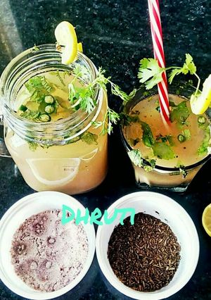 A picture of Sattu namkeen sharbet.