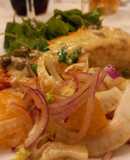 Salmón rosado con crema de limón