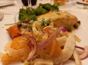 Una foto de Salmón rosado con crema de limón