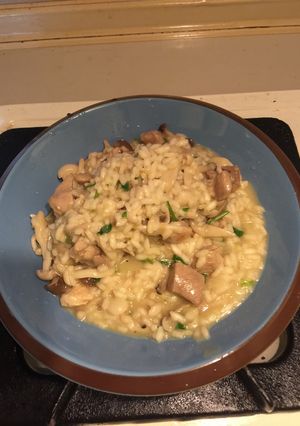 義大利雞肉蕈菇燉飯 的食譜成品照片