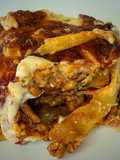 Lasaña boloñesa con bechamel de champiñones