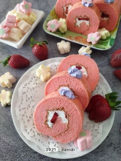 Foto resep Strawberry Japanese Rollcake 4 Telur