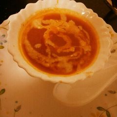 Tomato carrot soup A picture of Tomato carrot soup.