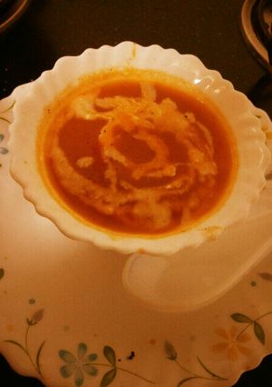 A picture of Tomato carrot soup.